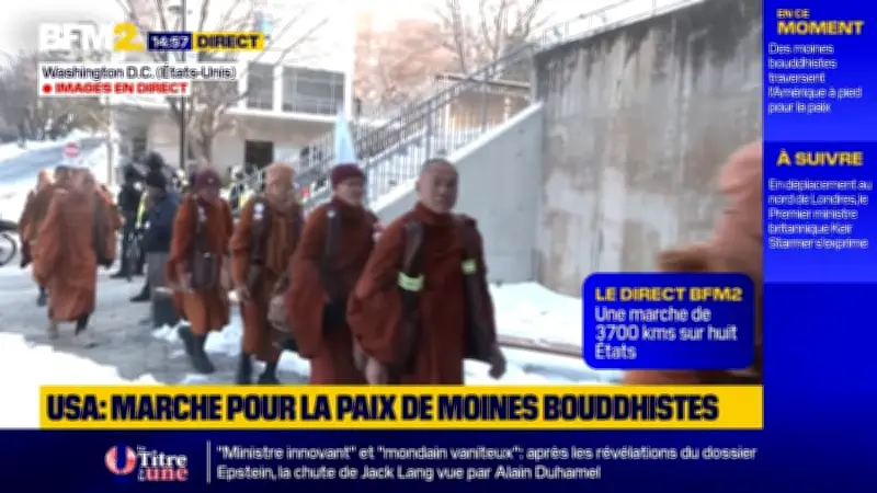 Des moines bouddhistes achèvent une marche de 3 700 km pour la paix à Washington