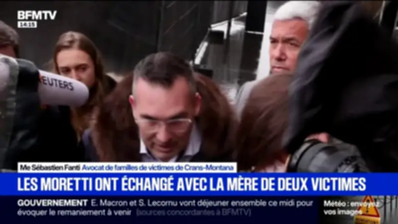 Un moment rare entre les Moretti et une mère endeuillée après l'incendie de Crans-Montana