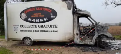 Vol et incendie d'un fourgon Emmaüs à Asnières-la-Giraud : plainte déposée