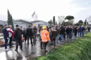 Manifestation calme de viticulteurs à Sireuil pour exiger le respect des contrats