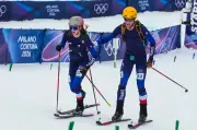 Ski-alpinisme : Harrop et Anselmet offrent l'or à la France en relais mixte aux JO