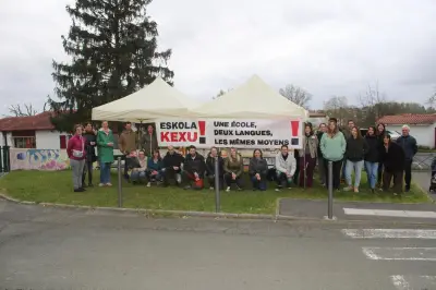 Mobilisation à Espelette contre la suppression d'un poste en français à l'école bilingue
