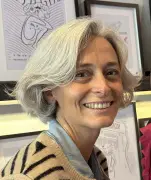 Cécile Taurines Vidoudez expose 'La Dame en bleu' à la médiathèque Louise-Michel