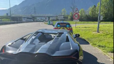 Haute-Savoie : une Lamborghini flashée à 206 km/h, permis suspendu et véhicule en fourrière