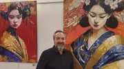 Fredd fusionne peinture et IA pour animer ses portraits de geishas à Laudun-l'Ardoise