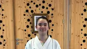 Lyna Meynard, 14 ans, obtient sa ceinture noire de karaté à Langlade