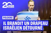 Un député polonais d'extrême droite brandit un drapeau israélien nazifié au Parlement