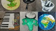 Valoushka transforme les plaques d'égout de Méjannes-le-Clap en œuvres d'art poétiques