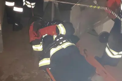 Exercice de sauvetage extrême des pompiers dans un fort Maginot à Sospel