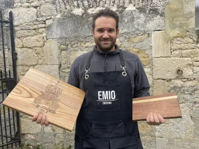 Joris Bruno crée Emio, des planches à découper en bois recyclé