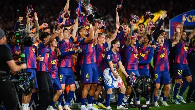 Les célébrations originales des Barcelonais après leur titre face au Real Madrid