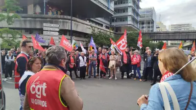 Manifestation à Bordeaux contre l'arrestation d'un militant syndical
