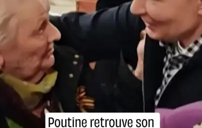 Poutine retrouve son ancienne institutrice lors des commémorations du 9 mai