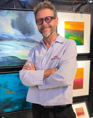 Thierry Ménéchal expose ses peintures au couteau à la Cabane des arts