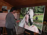 Exposition Angel Pons : portraits intenses à la médiathèque d'Arudy