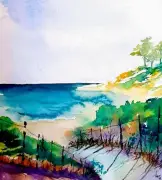 Nathalie Babolat expose aquarelles et papeterie à Moliets-et-Maâ