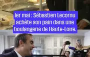 Sébastien Lecornu achète du pain le 1er mai en Haute-Loire