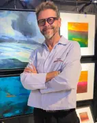 Thierry Ménéchal expose ses peintures au couteau à la Cabane des arts