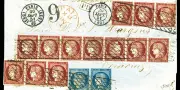 Vente aux enchères de timbres rares : une lettre de 1851 estimée 65 000 €