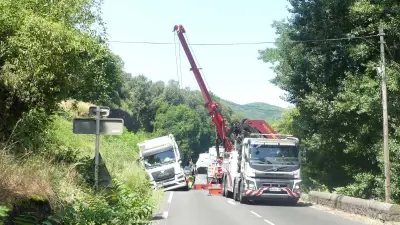 Camion dans le fossé au nord d'Alès : circulation perturbée
