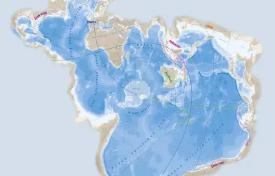 Projection Spilhaus : une carte du monde centrée sur l'océan unique