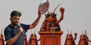 En Inde, le Parti du peuple des cafards satirise les dirigeants