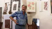 Thierry Larcher expose ses gouaches à la librairie Paroli de Minerve