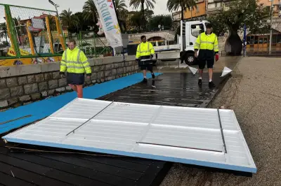 Handiplage des Sablettes à Menton fermé après un orage dévastateur