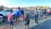 Chasseurs de Lédenon ravitaillent la faune après l'incendie