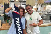 Couple franco-marocain partagé avant France-Maroc en quarts