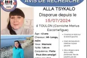Disparition inquiétante d'Alla Tsykalo à Toulon : deux ans de mystère