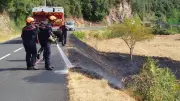 Incendie à Estréchoux : la vigilance des automobilistes évite le pire