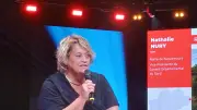 Nathalie Nury présente la future halte ferroviaire à 800 maires d'Occitanie
