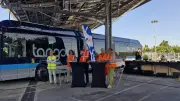 Nîmes Métropole inaugure 5 bus articulés 100% électriques