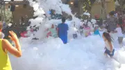 Retour de la soirée mousse pour enfants à Bassan le 25 juillet
