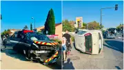 Spectaculaire accident à Mèze : une voiture de gendarmerie percute une mère et ses enfants
