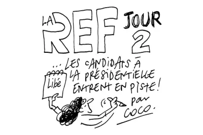 Coco croque le débat présidentiel devant les entrepreneurs