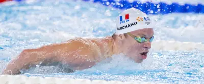 Léon Marchand en demi-finale du 200 m papillon, proche du record