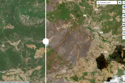 Var : images satellites avant-après de l'incendie du Gros Bessillon