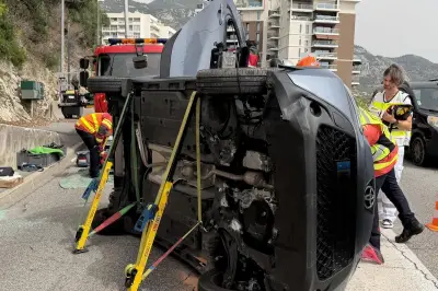 Voiture retournée près de Monaco : une personne désincarcérée