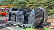 A75 : une voiture fait des tonneaux et finit à 10 m de l'autoroute