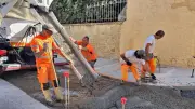 Chaussée en béton : coulage terminé à Beauvoisin
