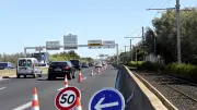RM 66 à Pérols : chaussée affaissée, circulation réduite à deux voies