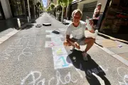 Marelles colorées de Virgilien dans les rues du Mourillon à Toulon