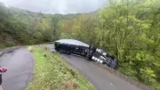 Lozère : un camion se renverse dans les épingles des Bondons
